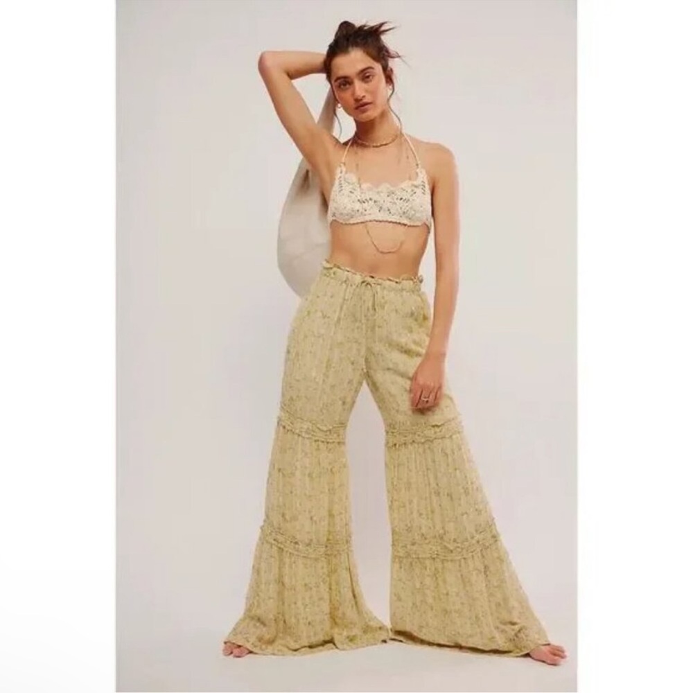 Free People Emmaline Tiered Wide Leg Pull On Pant Size XS Small & Large - Picture 3 of 7